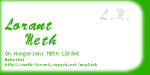 lorant meth business card